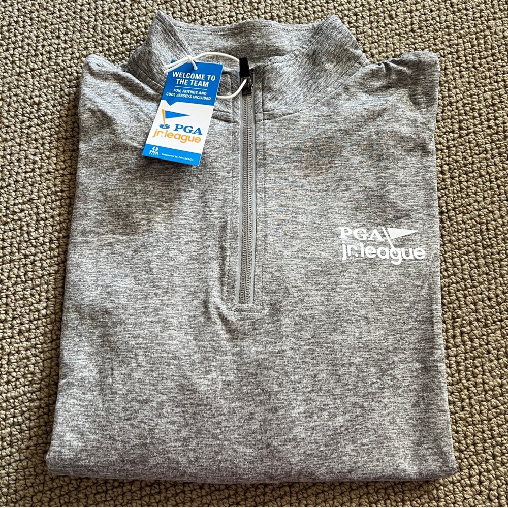 PGA Jr. League Heather Gray Quarter-Zip Pullover-adult medium
